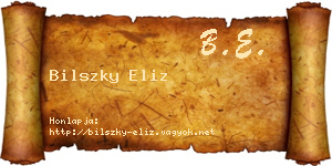 Bilszky Eliz névjegykártya
